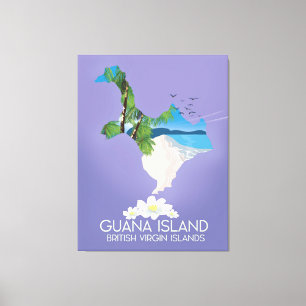 Toile Affiche de voyage de l'île Guana Îles Vierges brit