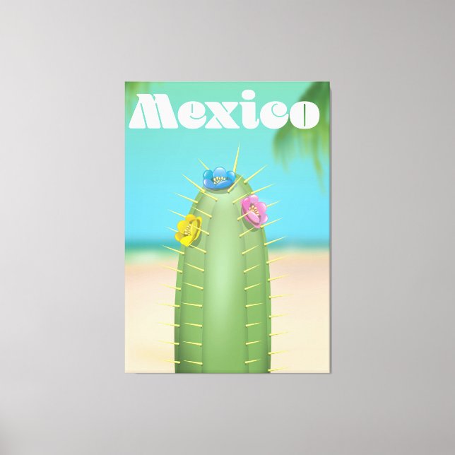 Toile Affiche de voyage de Mexico Cactus (Recto)