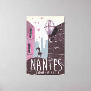 Toile Affiche de voyage de Nantes France