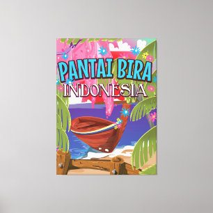 Toile Affiche de voyage de Pantai Bira Indonésie