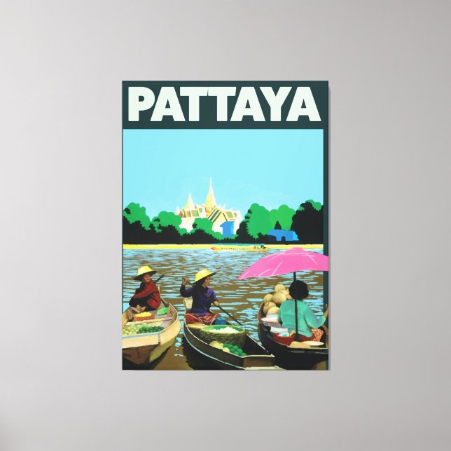 Toile Affiche de voyage de Pattaya Thaïlande (Recto)