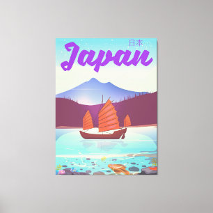 Toile affiche de voyage de paysage japonais