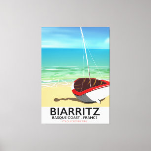 Toile Affiche de voyage de plage Biarritz France