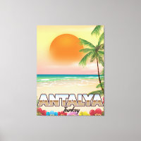 Affiche de voyage de plage d'Antalya Turquie
