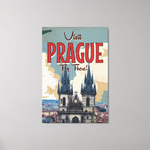 Toile Affiche de voyage de Prague vintage, République tc