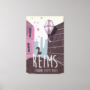 Toile Affiche de voyage de Reims France