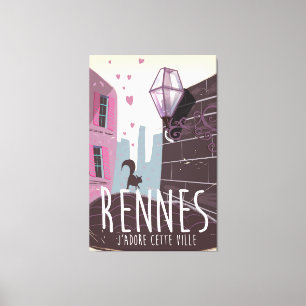 Toile Affiche de voyage de Rennes France