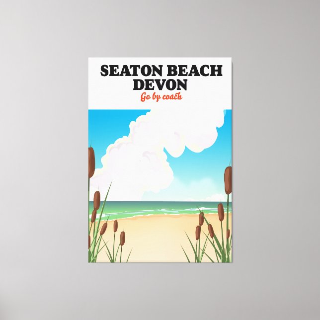 Toile Affiche de voyage de Seaton Beach Dorset (Recto)