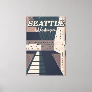 Toile Affiche de voyage de Seattle, État de Washington