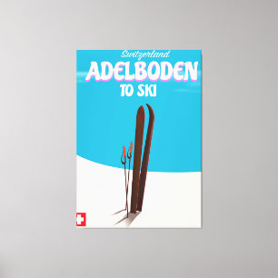Toile Affiche de voyage de ski à Adelboden Suisse