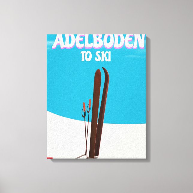 Toile Affiche de voyage de ski à Adelboden Suisse (Recto)