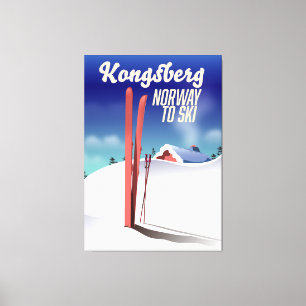 Toile Affiche de voyage de ski de Kongsberg norvège.