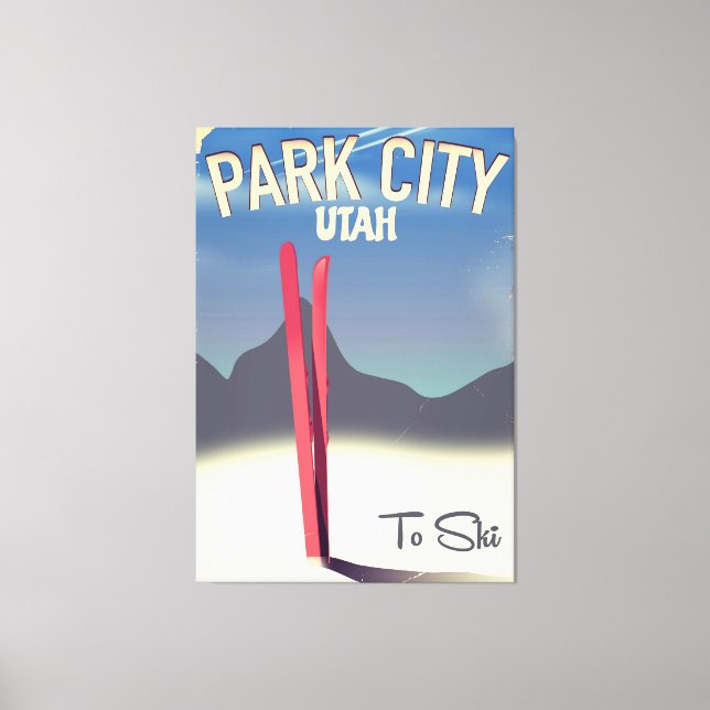 Toile affiche de voyage de ski du parc de l'Utah (Recto)