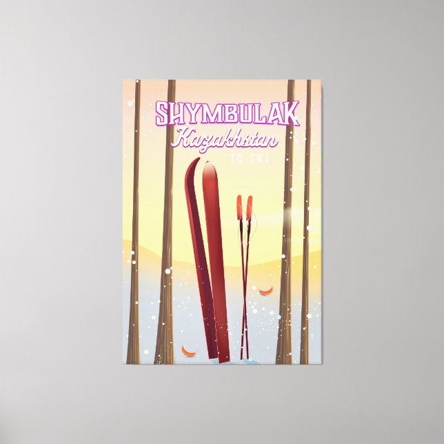 Toile Affiche de voyage de ski Shymbulak Kazakhstan (Recto)