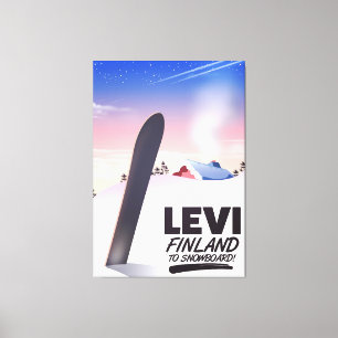 Toile Affiche de voyage de snowboard Levi Finlande