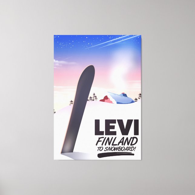 Toile Affiche de voyage de snowboard Levi Finlande (Recto)