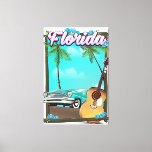 Toile Affiche de voyage de style rétro de Floride