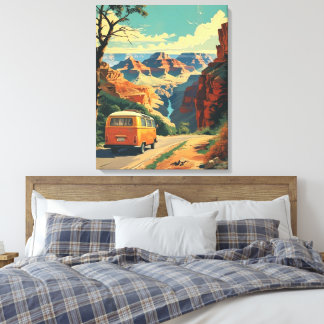 Toile Affiche de voyage de style rétro - Grand Canyon Ad