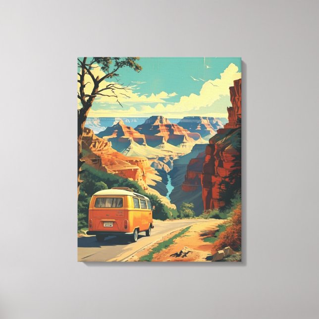 Toile Affiche de voyage de style rétro - Grand Canyon Ad (Recto)