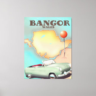 Toile Affiche de voyage de style vintage Bangor Wales