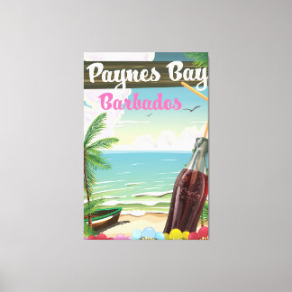 Toile Affiche de voyage de style vintage de Paynes Bay B