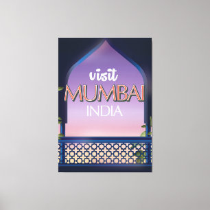 Toile Affiche de voyage de style vintage Mumbai Inde
