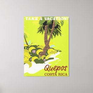 Toile Affiche de voyage de style vintage Quepos Costa Ri