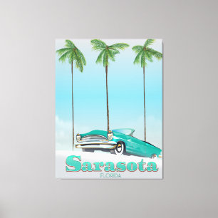 Toile Affiche de voyage de style vintage Sarasota Florid