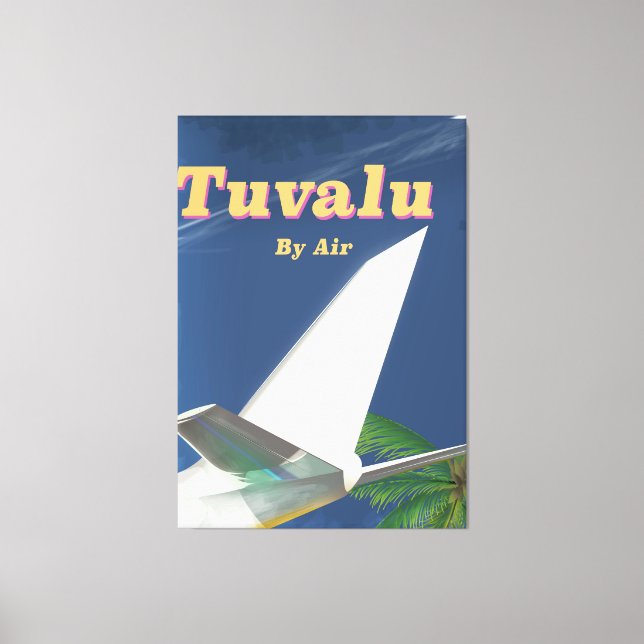 Toile Affiche de voyage de style vintage Tuvalu (Recto)