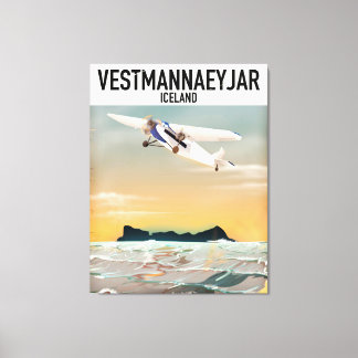 Toile Affiche de voyage de Vestmannaeyjar Islande.