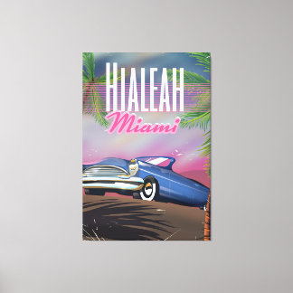 Toile Affiche de voyage des années 80 de Hialeah Florida