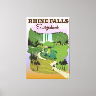 Toile Affiche de voyage des chutes du Rhin Suisse
