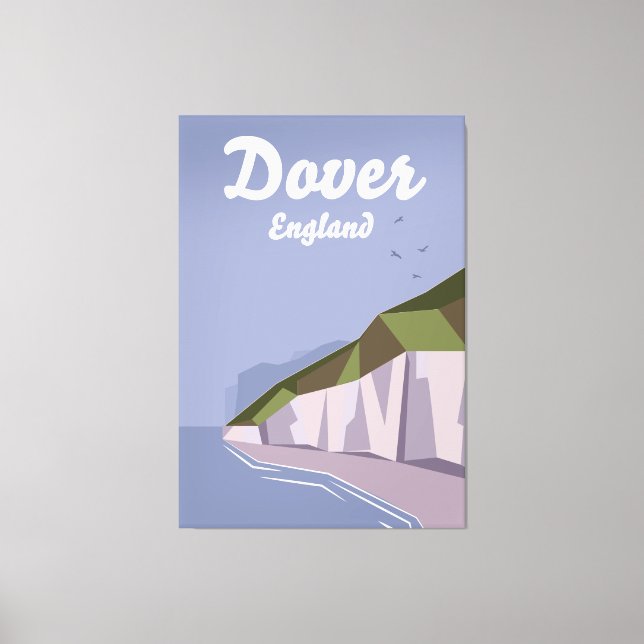 Toile Affiche de voyage des Falaises blanches de Douvres (Recto)