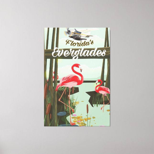 Toile Affiche de voyage dessin animé des Everglades de F (Recto)
