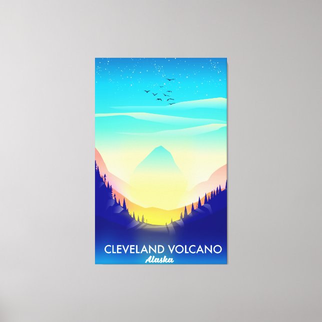 Toile Affiche de voyage du Cleveland Volcano Alaska (Recto)