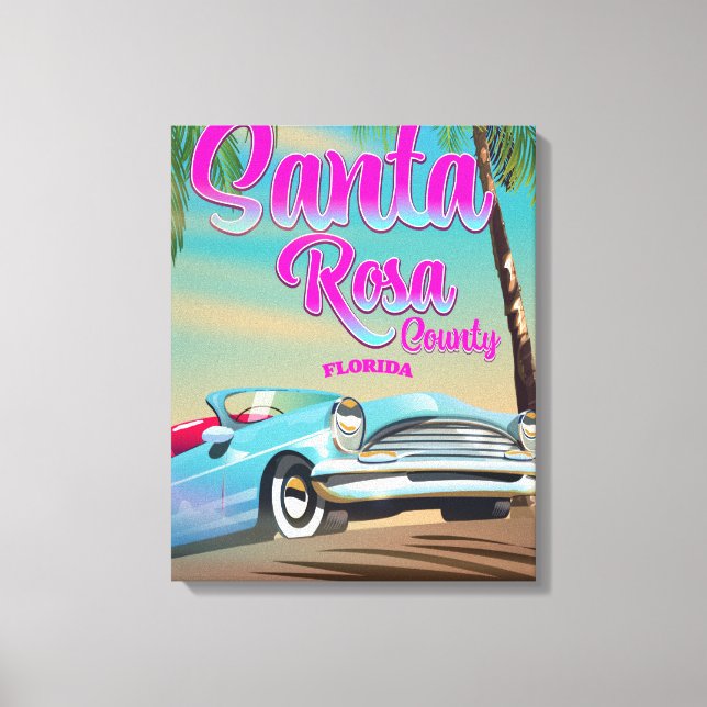Toile Affiche de voyage du comté de Santa Rosa en Florid (Recto)