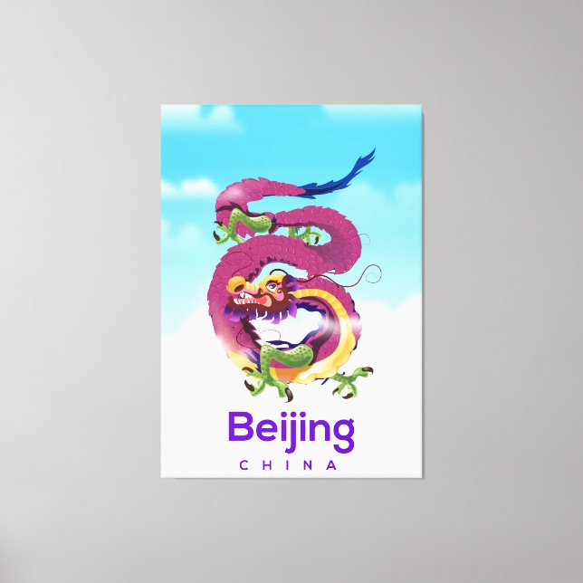 Toile Affiche de voyage du Dragon de Chine à Beijing (Recto)