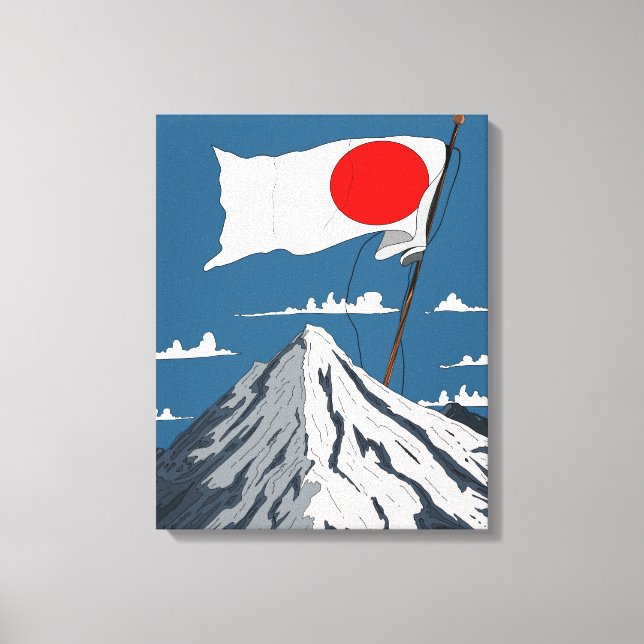 Toile Affiche de voyage du drapeau japonais (Recto)