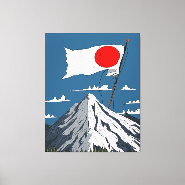Toile Affiche de voyage du drapeau japonais (Recto)