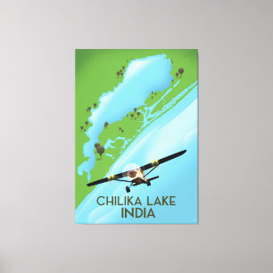 Toile Affiche de voyage du lac Chilika Inde