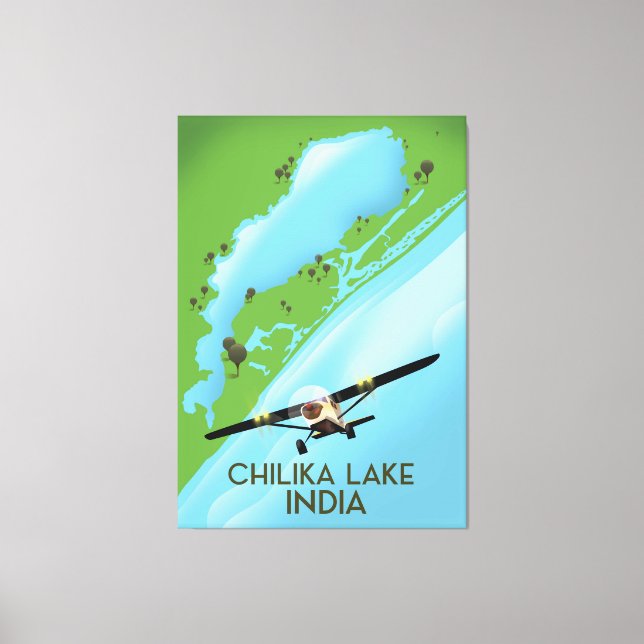 Toile Affiche de voyage du lac Chilika Inde (Recto)