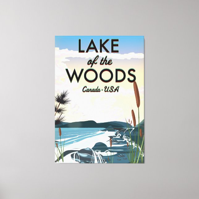 Toile Affiche de voyage du lac des Bois. (Recto)