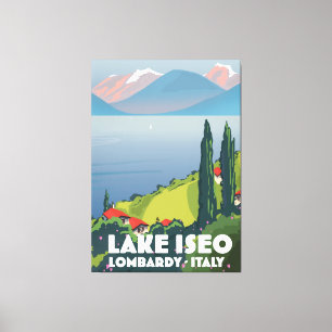 Toile Affiche de voyage du lac d'Iseo, Lombardie Italie