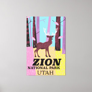 Toile Affiche de voyage du parc national de Zion Utah.