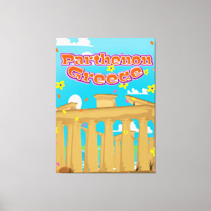 Toile Affiche de voyage du Parthénon Grèce.