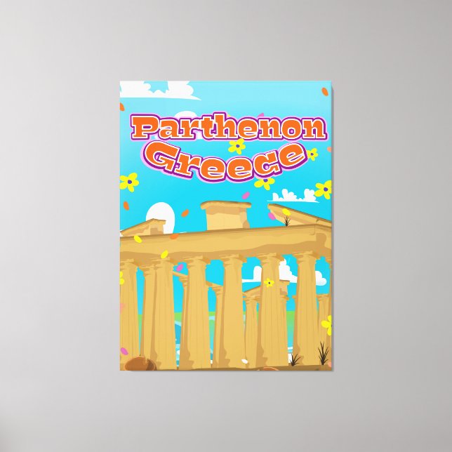 Toile Affiche de voyage du Parthénon Grèce. (Recto)