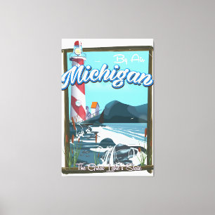 Toile Affiche de voyage du phare du Michigan !.