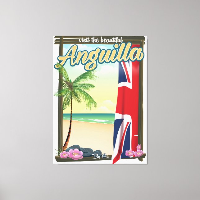 Toile Affiche de voyage du Territoire britannique d'Angu (Recto)