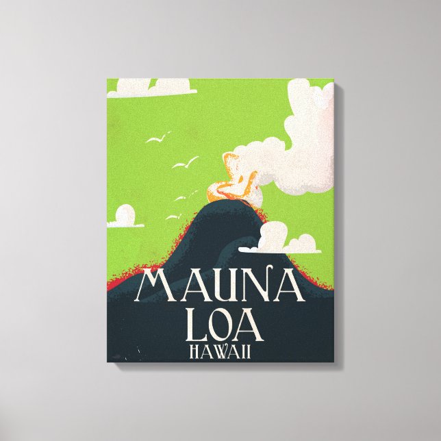 Toile Affiche de voyage du volcan Mount Loa à Hawaii (Recto)