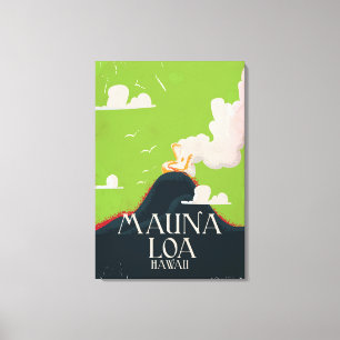 Toile Affiche de voyage du volcan Mount Loa à Hawaii